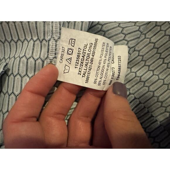 Wrangler Wrancher Blue Geometric Pearl Snap Mens Button Down Long Sleeve Sz:2XL - Picture 8 of 8